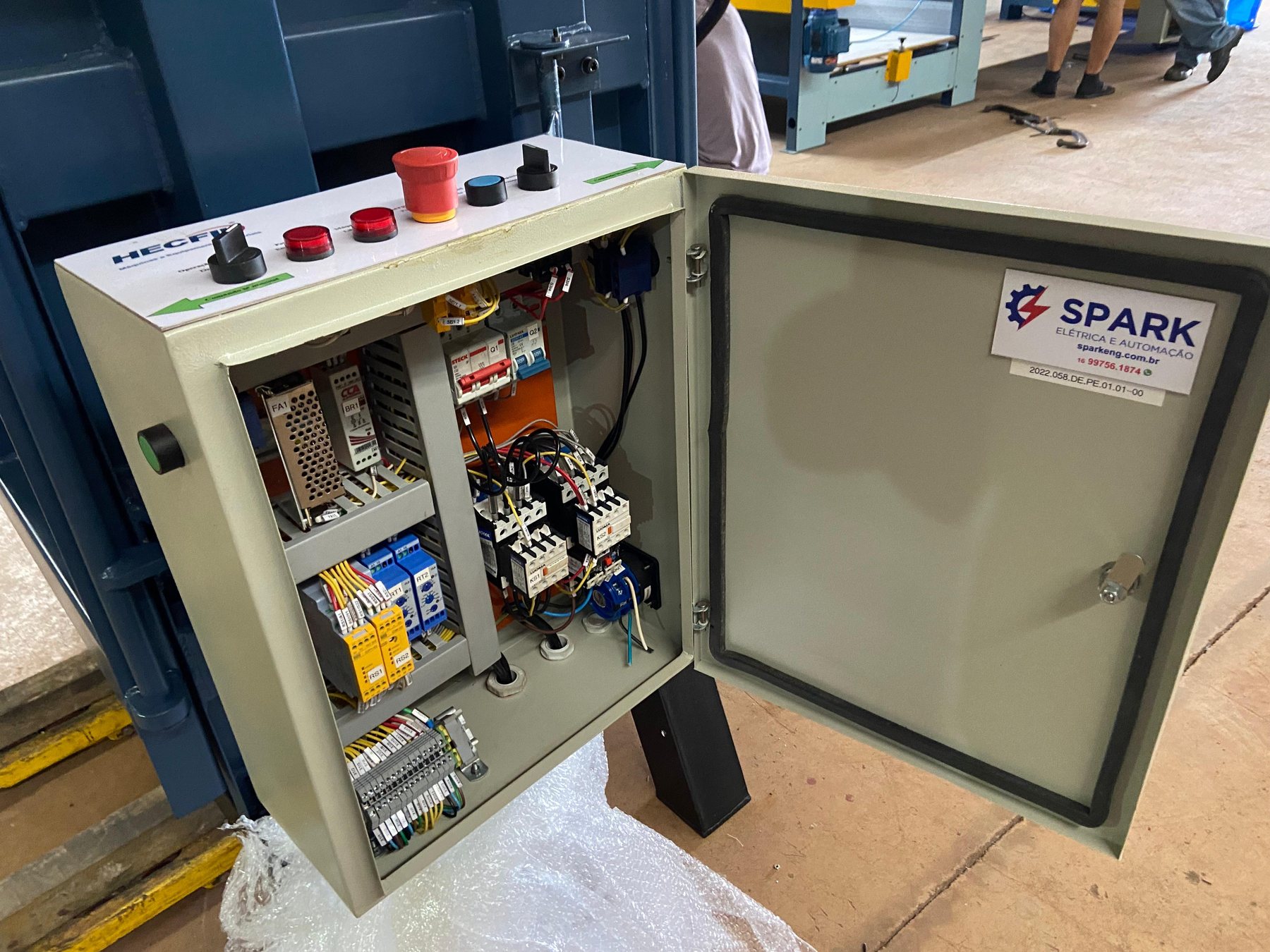 Painel de máquina industrial